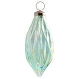 Iridescent Green Faceted Teardrop Ornament