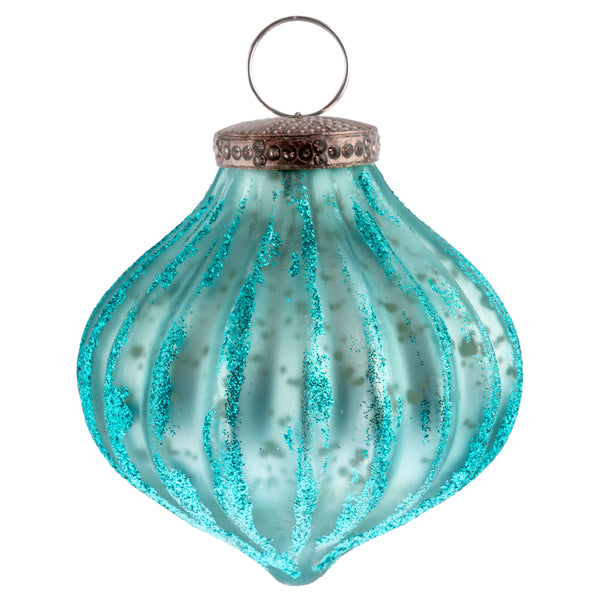 Mercury Glitter Fluted Ornament