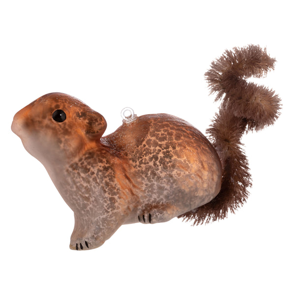 Squirrel Glass Ornament