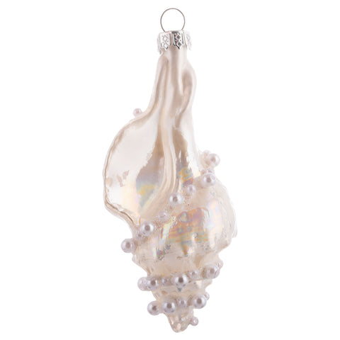 Tulip Shell White Pearl Bead Glass Ornaments