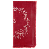 Wreath Embroidered Cotton Dinner Napkins