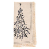 Tree Embroidered Cotton Dinner Napkins
