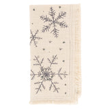 Snowflake Embroidered Cotton Dinner Napkins