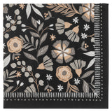 Charcoal flower cocktail paper napkins