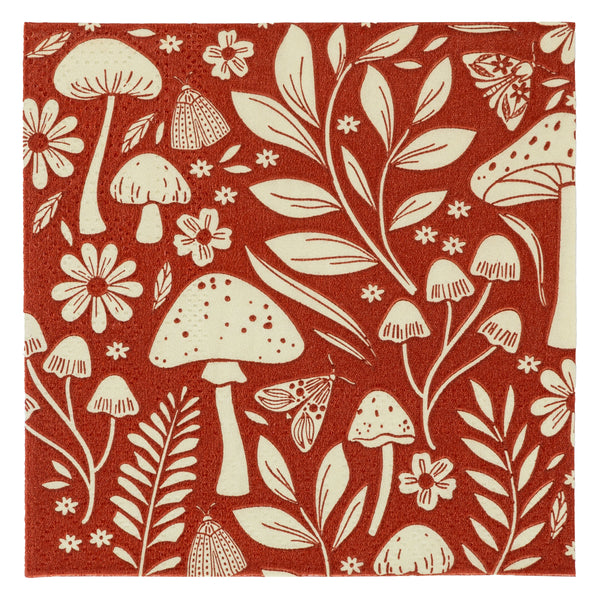 Mushroom cocktail paper napkins