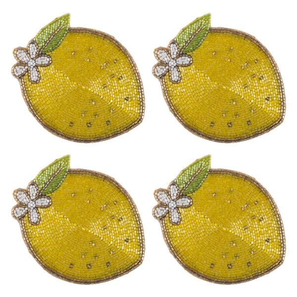Lemon Beaded Coasters