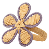 Lilac raffia floral napkin ring