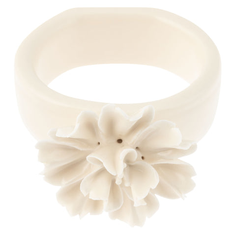Ceramic flower napkin rings close up
