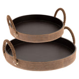 Round Leather Trays