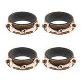 Buckled leather napkin rings set of 4