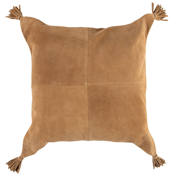 Buckskin Suede Tassel Square Pillow