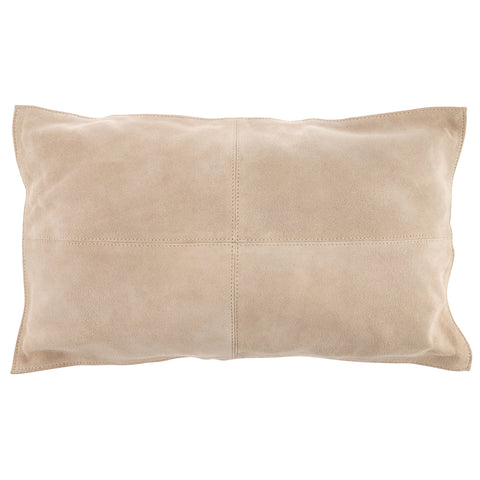 Taupe Suede Lumbar Pillow