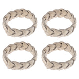 Gold leather woven napkin rings