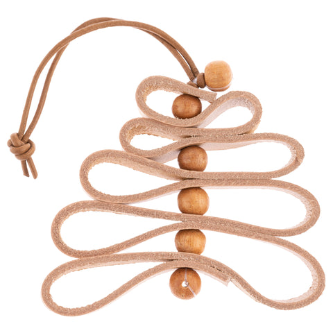 Leather Beaded Tree Ornaments