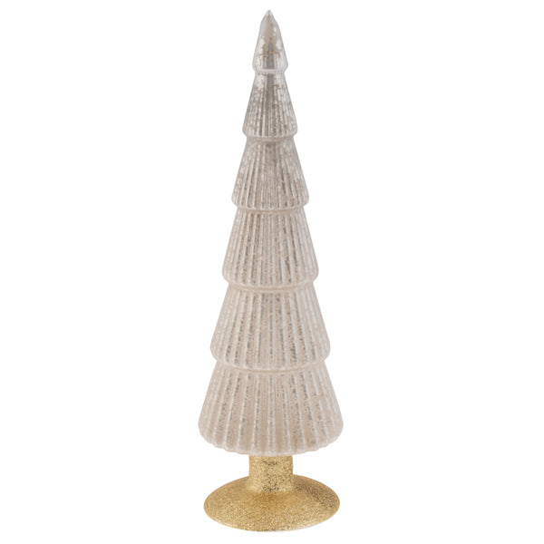 White  fluted mercury glass tree