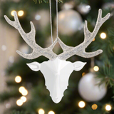 Deer Head with Silver Glitter Antlers