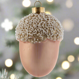 Snow Beaded Glass Blush Ornament