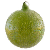 Leaf green iridescent icy glass ball ornament