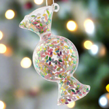 Confetti Wrapped Candy Lemon Lime Ornament