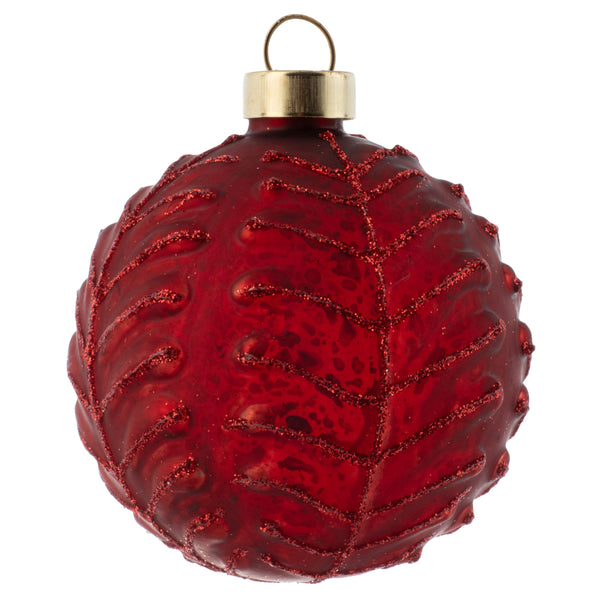 Tree glittery garnet mercury glass ornament