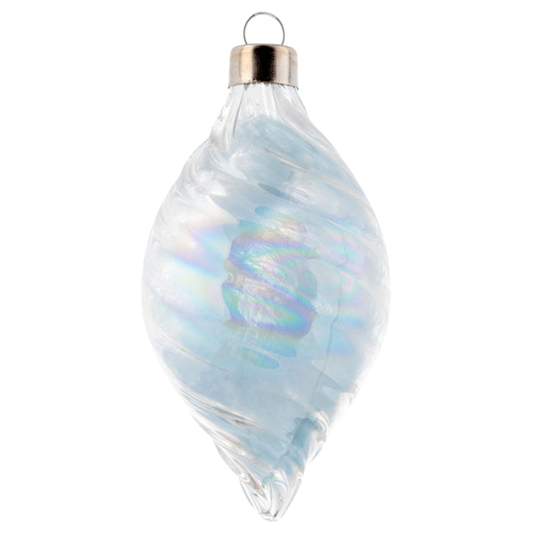 Teardrop feather cloud sea blue ornament