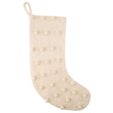 White felt pom pom stocking