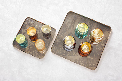 Antiqued Glass Trays