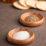 Natural Salt and Pepper Pinch Bowls with salt and pepper in them