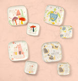 Flora Square Trinket Trays Small pink background