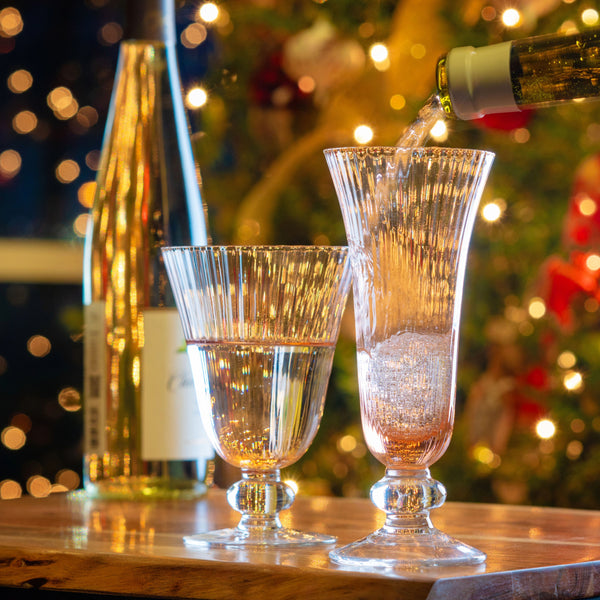 Aria champagne flute on a table