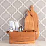 Barcelona silverware caddy on a counter.