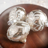 Glitter Leaf Glass Ornaments