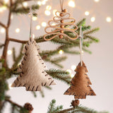 Leather Beaded Tree Ornaments