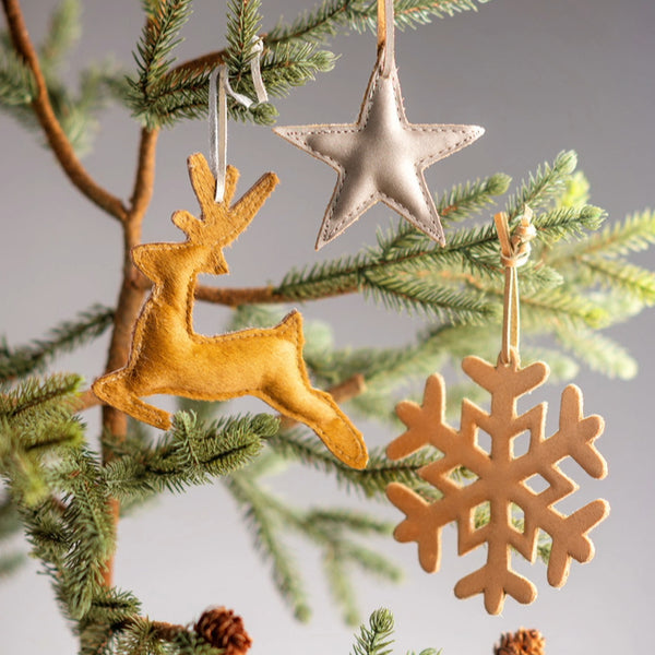 Leather Snowflake Ornaments