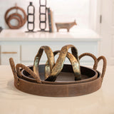 Round Leather Trays