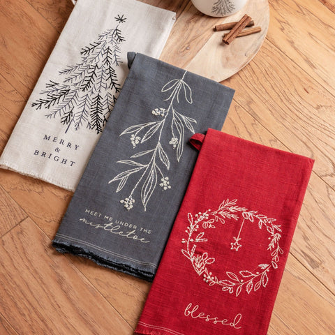 Embroidered Cotton Tea Towels