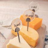 Glass and Metal Cheese Markers in cheese