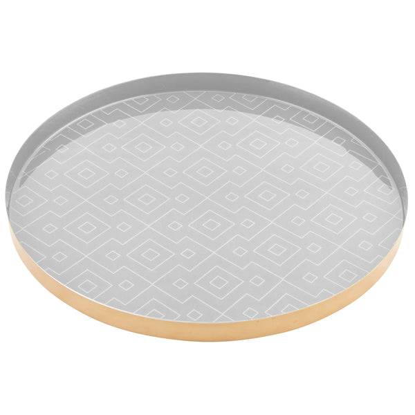 Ivory Round Enamel Tray