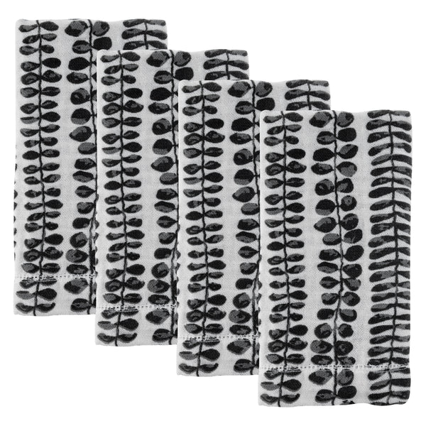 Cotton Dinner Napkins Ink Vines