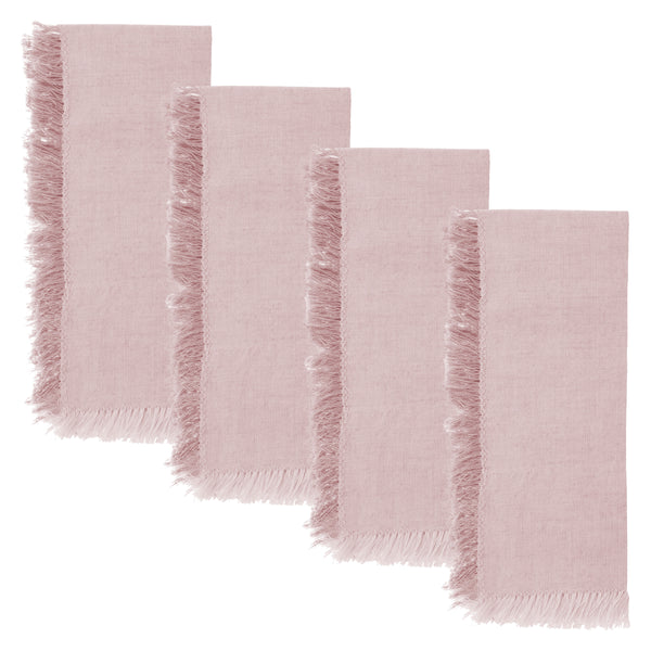 Fringed Dinner Napkins Set