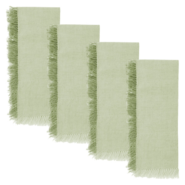 Fringed Dinner Napkins Set