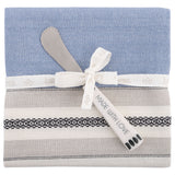 Periwinkle Lisbon tea towel with spreader