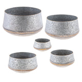 Galvanized beaded planters