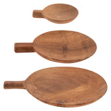 Bali teak paddle tray set of 3