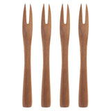 Bali teak fruit forks set of 4