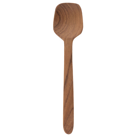 Bali teak tasting spoon front view