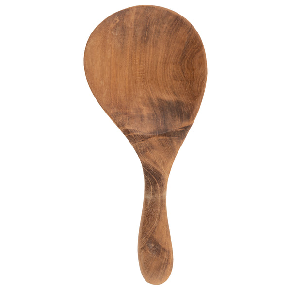Bali teak curved spoon short front view