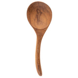 Bali teak curved spoon long front view