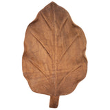 Bali teak leaf bowl front view