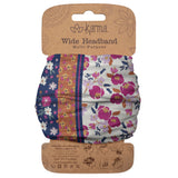 Plum Split Floral Wide Headbands Packaged View